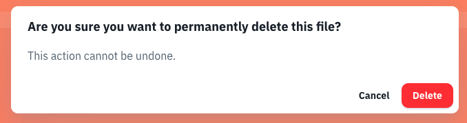 Delete modal