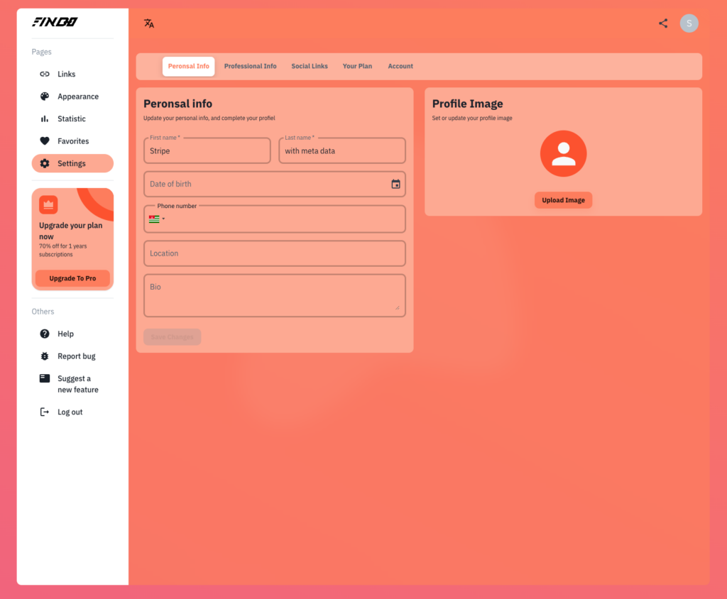Dashboard settings